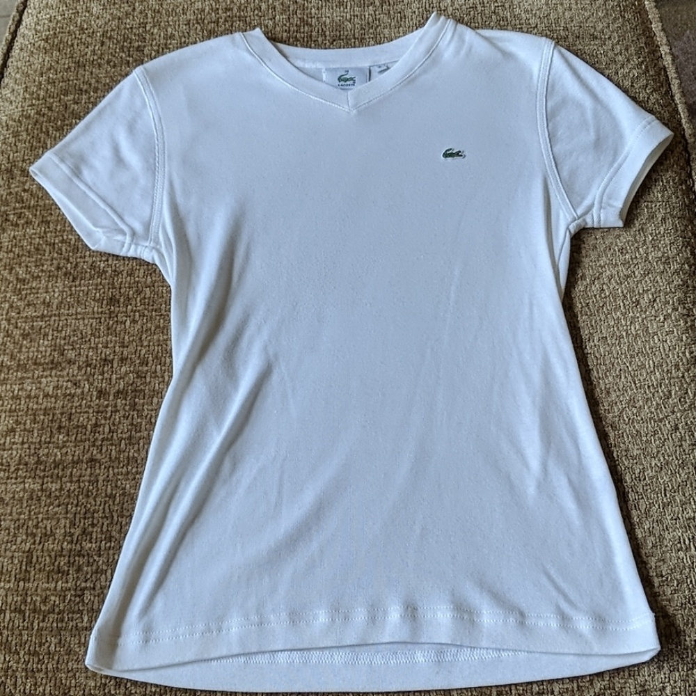 NWOT Lacoste White V-neck Short Sleeve T-Shirt